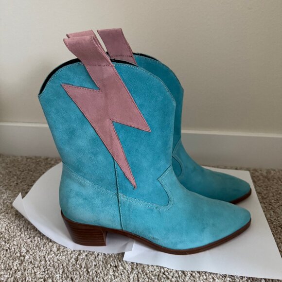 Modern Vice - Bolt Western Cotton Candy Suede Boots - Size 10 US (41 Italian) - Picture 4 of 8